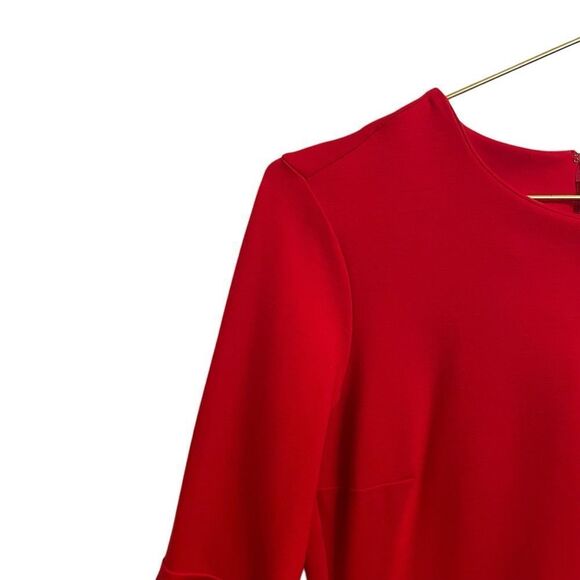 Banana Republic Red Ponte Knit Flutter Sleeve Dress Size 4 - Picture 3 of 6